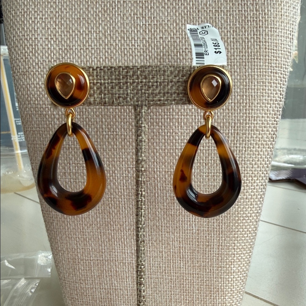 Tortoise Shell Drop Earrings